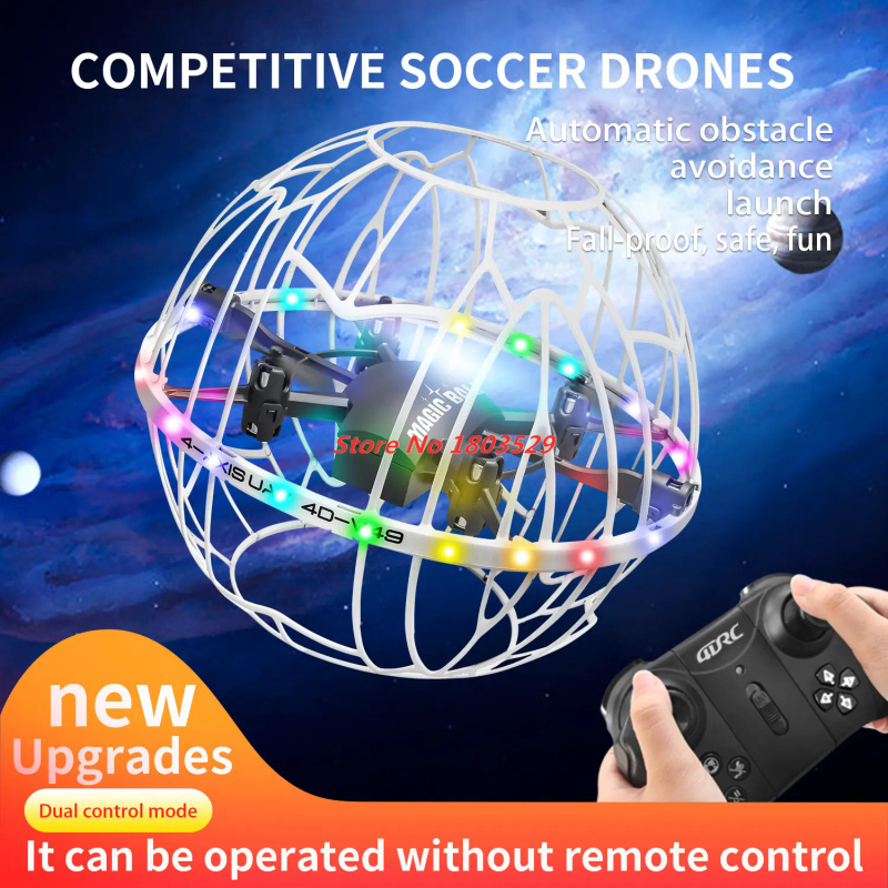 Rc Helicopter Gas - RC-Drohne mit Vollschutz, Fußball-Design, Hindernisvermeidung, Fernsteuerung,